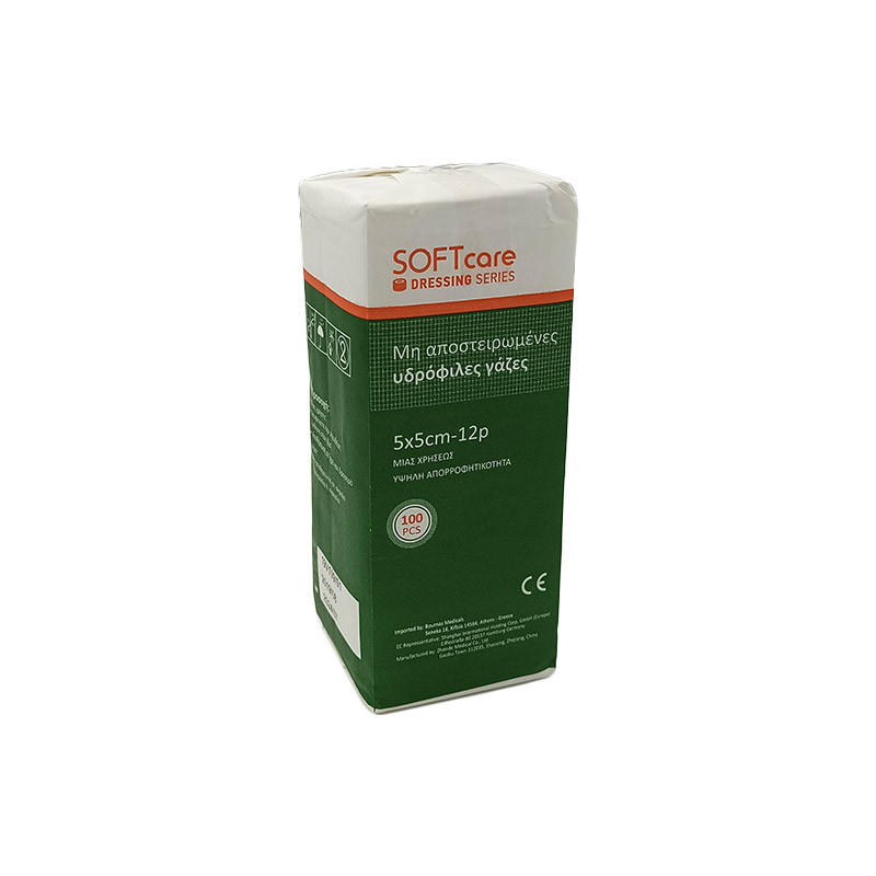 Γάζες μη αποστειρώμενες 12ply 5x5cm